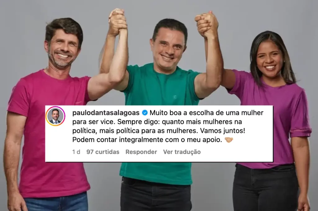 Paulo Dantas reage à escolha de Samires de Gabi como vice de JM: “Boa escolha”
