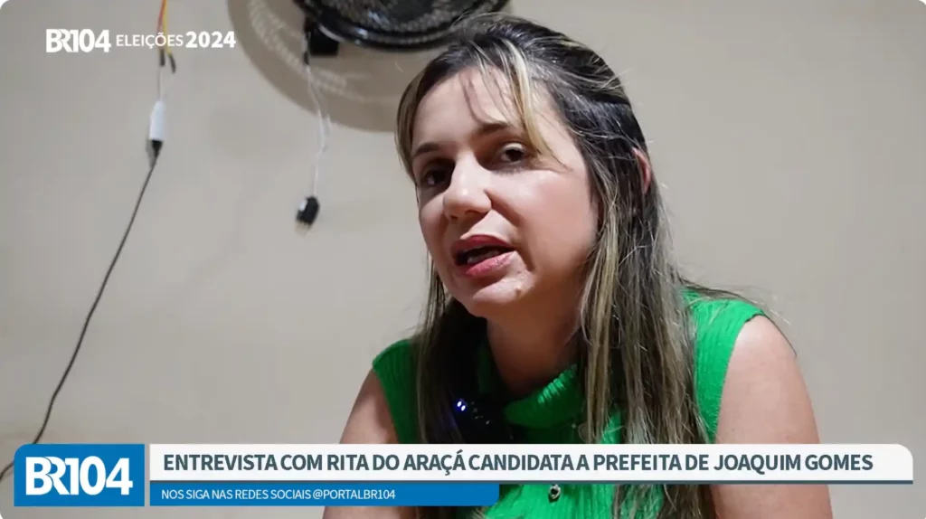 Candidata a prefeita de Joaquim Gomes, Rita do Araçá, fala sobre suas propostas em entrevista ao BR104