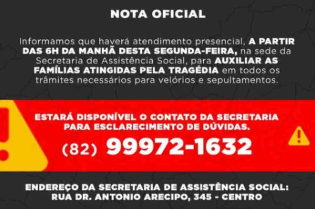 Assistência Social de União oferece suporte para velórios e sepultamentos de vítimas da Serra da Barriga