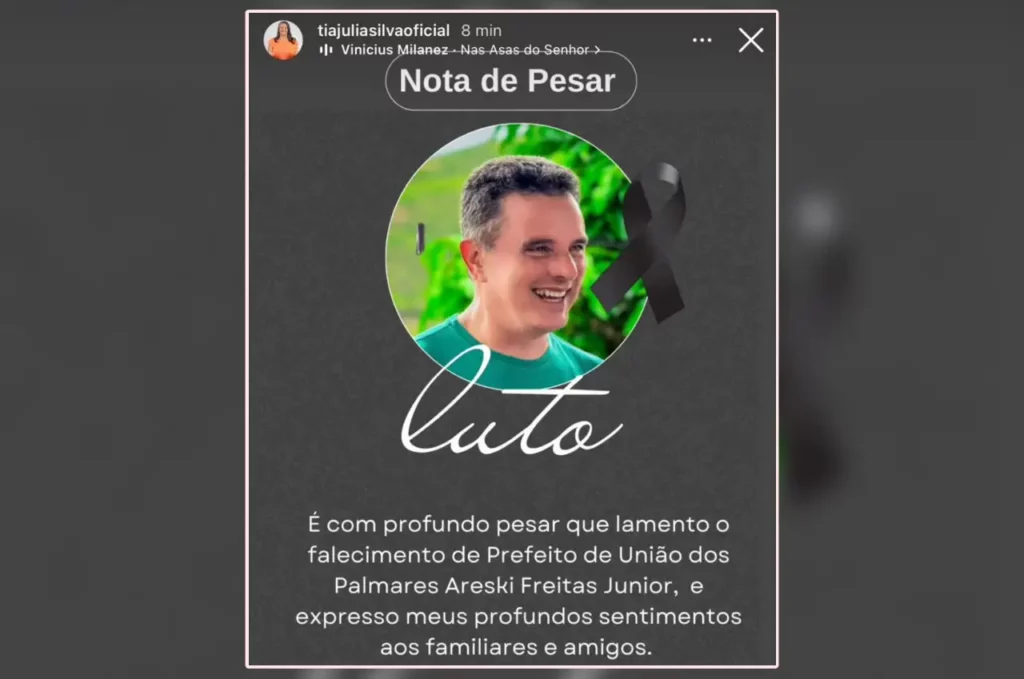 Prefeita eleita de Palmeira se confunde e lamenta a morte do prefeito Areski Freitas