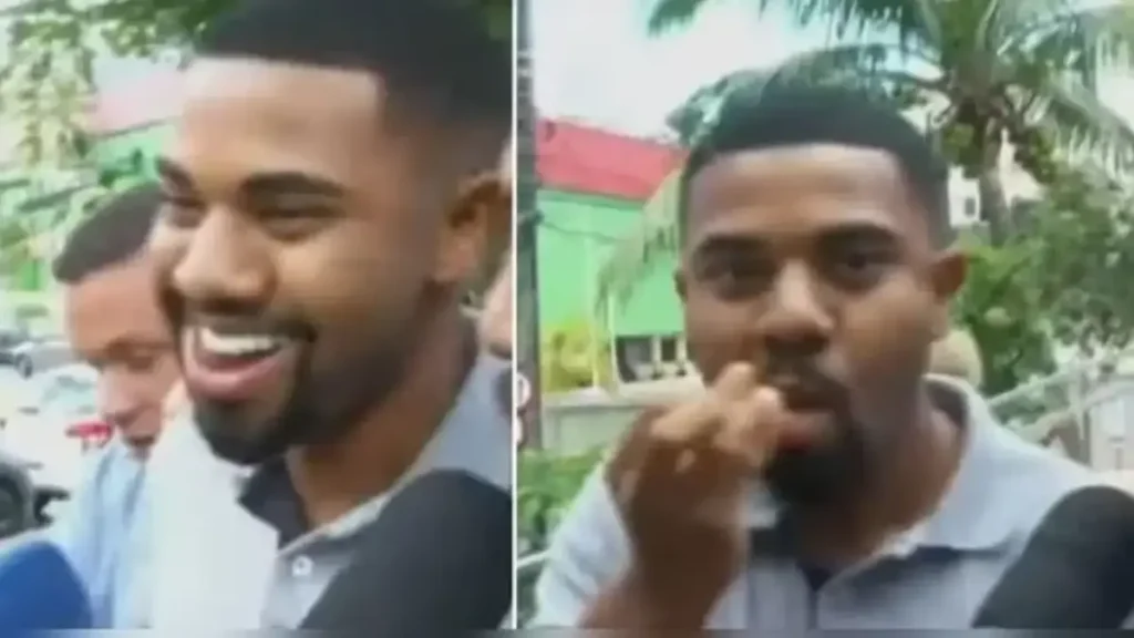 Davi Brito debocha ao sair da delegacia após acusação de ameaça feita pela ex