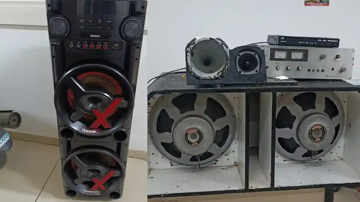 Equipamentos de som apreendidos em Murici e São José da Laje | Foto: Reprodução 