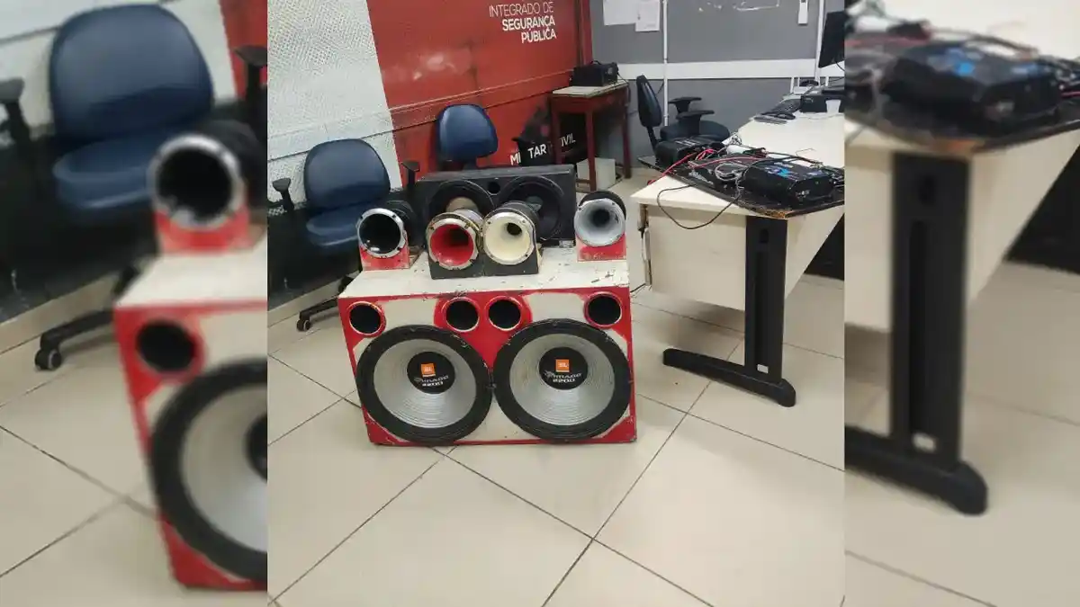 Som apreendido pela Policia Militar | Foto: Reprodução