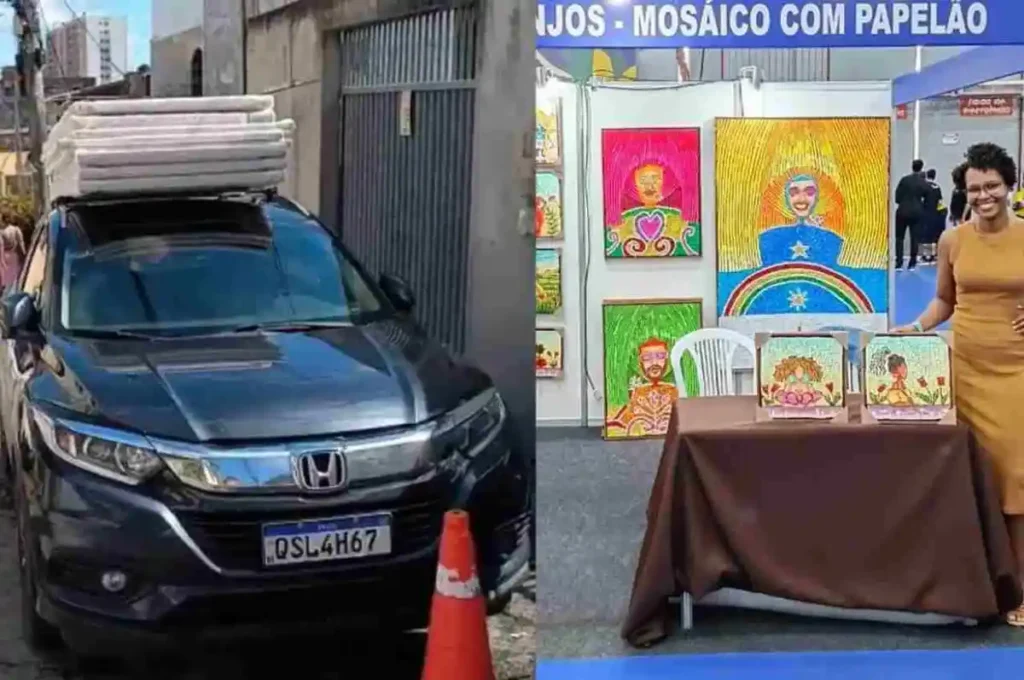 Artista plástica baiana tem carro roubado com obras de arte dentro na BR-101, em Alagoas