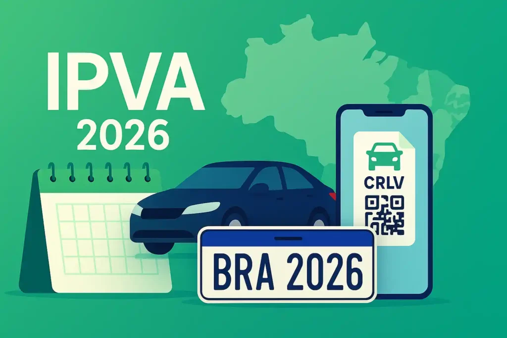 IPVA e licenciamento 2026: calendário-base por placa e o que muda nos estados