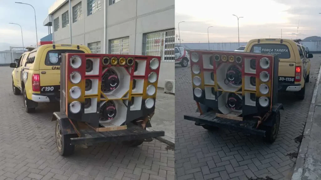 Polícia Militar apreende “paredão” de som após perturbação do sossego na zona rural de Ibateguara