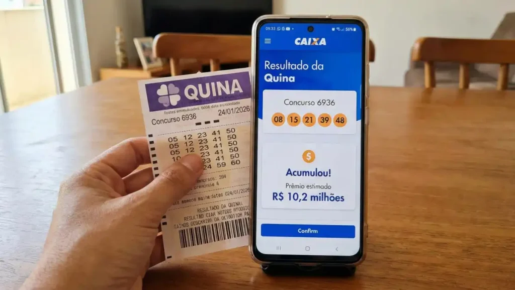 Resultado da Quina 6936: Ninguém acerta as 5 dezenas e prêmio acumula para R$ 10,2 milhões