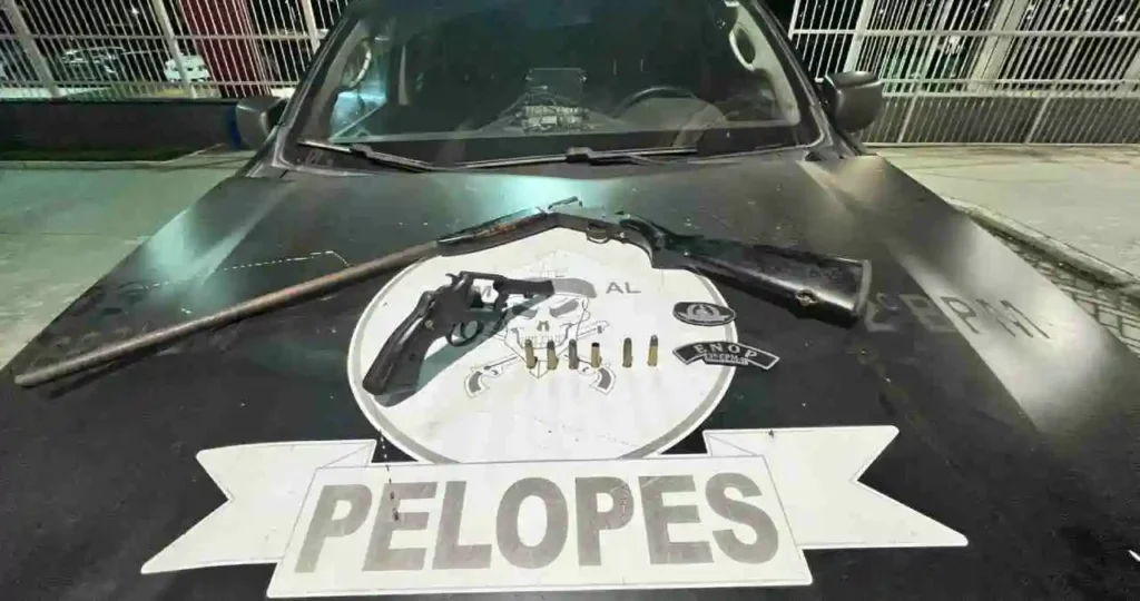 Pelopes apreende armas após troca de tiros na região da Usina Laginha em União