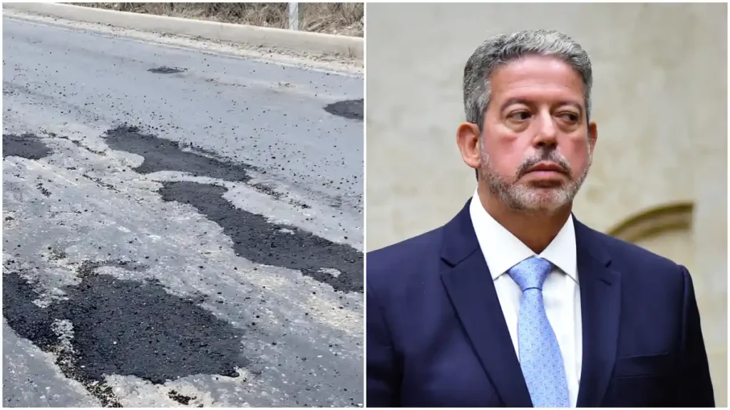 Em Alagoas, asfalto de R$ 13 mi financiado por emendas de Arthur Lira ‘derrete’ após um ano