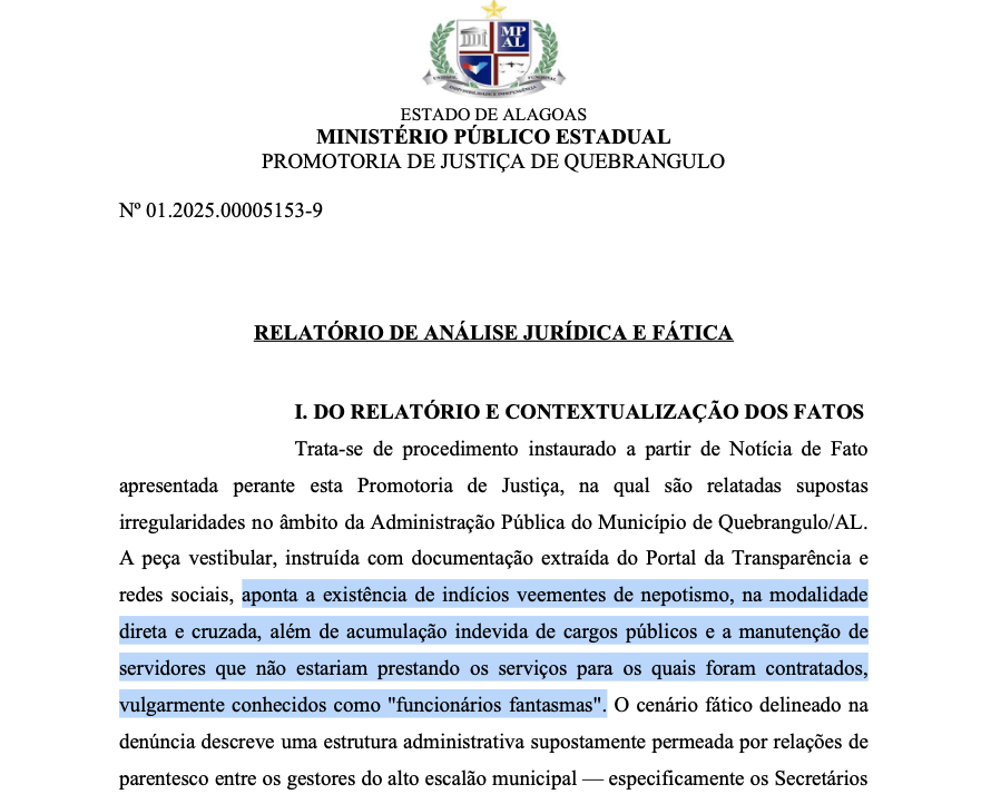 RELATÓRIO DE ANÁLISE JURÍDICA E FÁTICA