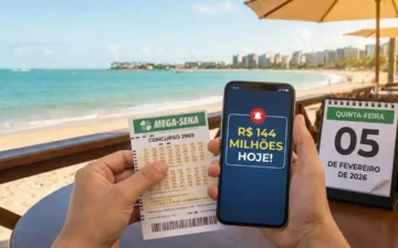 Mega-Sena 2969 sorteia R$ 144 milhões hoje (05/02); veja como apostar em Alagoas