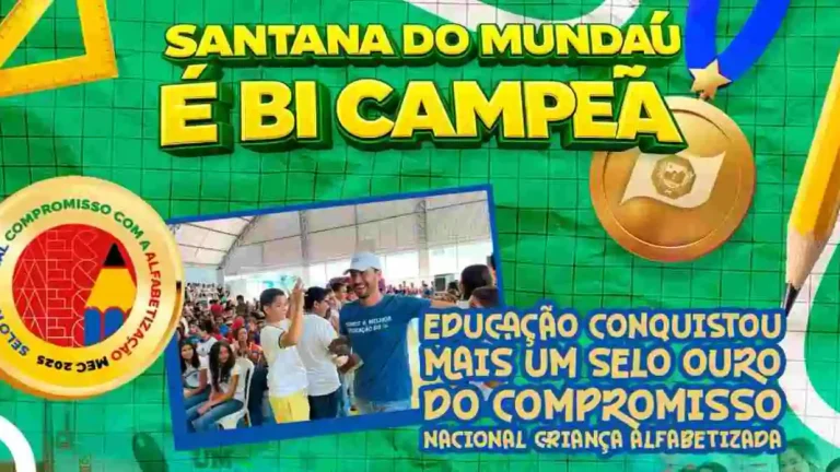 Santana do Mundaú conquista Selo Ouro do MEC em alfabetização pelo 2º ano seguido